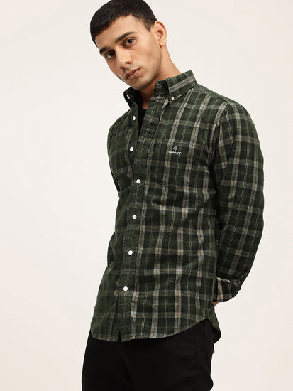 Gant Green Checked Regular Fit Shirt