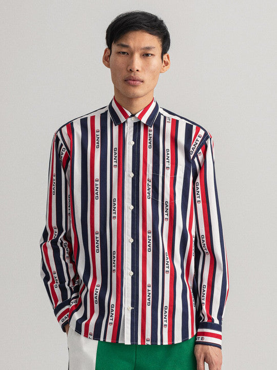 Gant Multi Striped Relaxed Fit Shirt