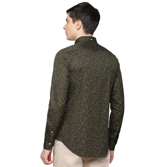 Gant Green Printed Slim Fit Shirt