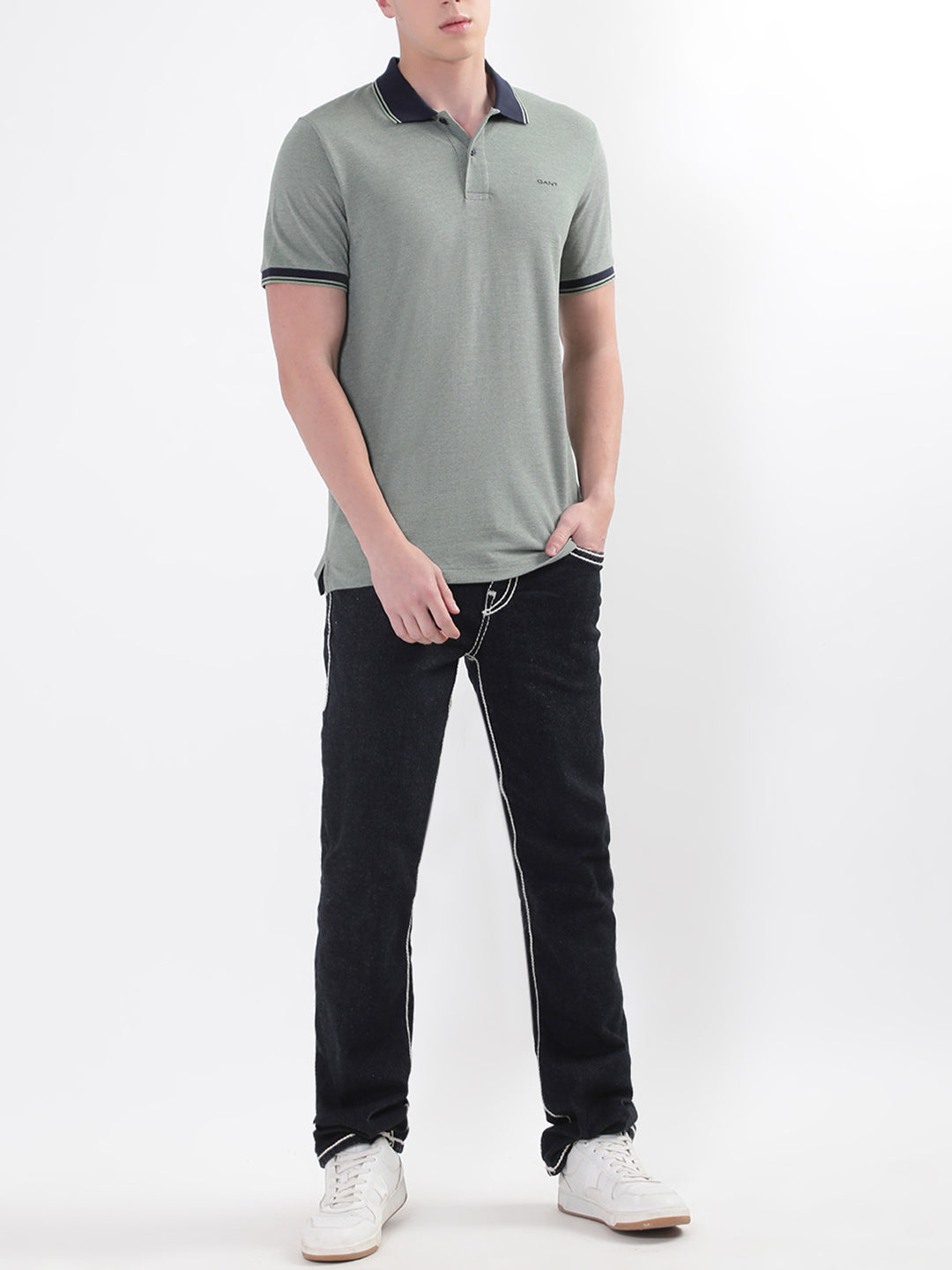 Gant Green Oxford Regular Fit Pique Polo T-Shirt