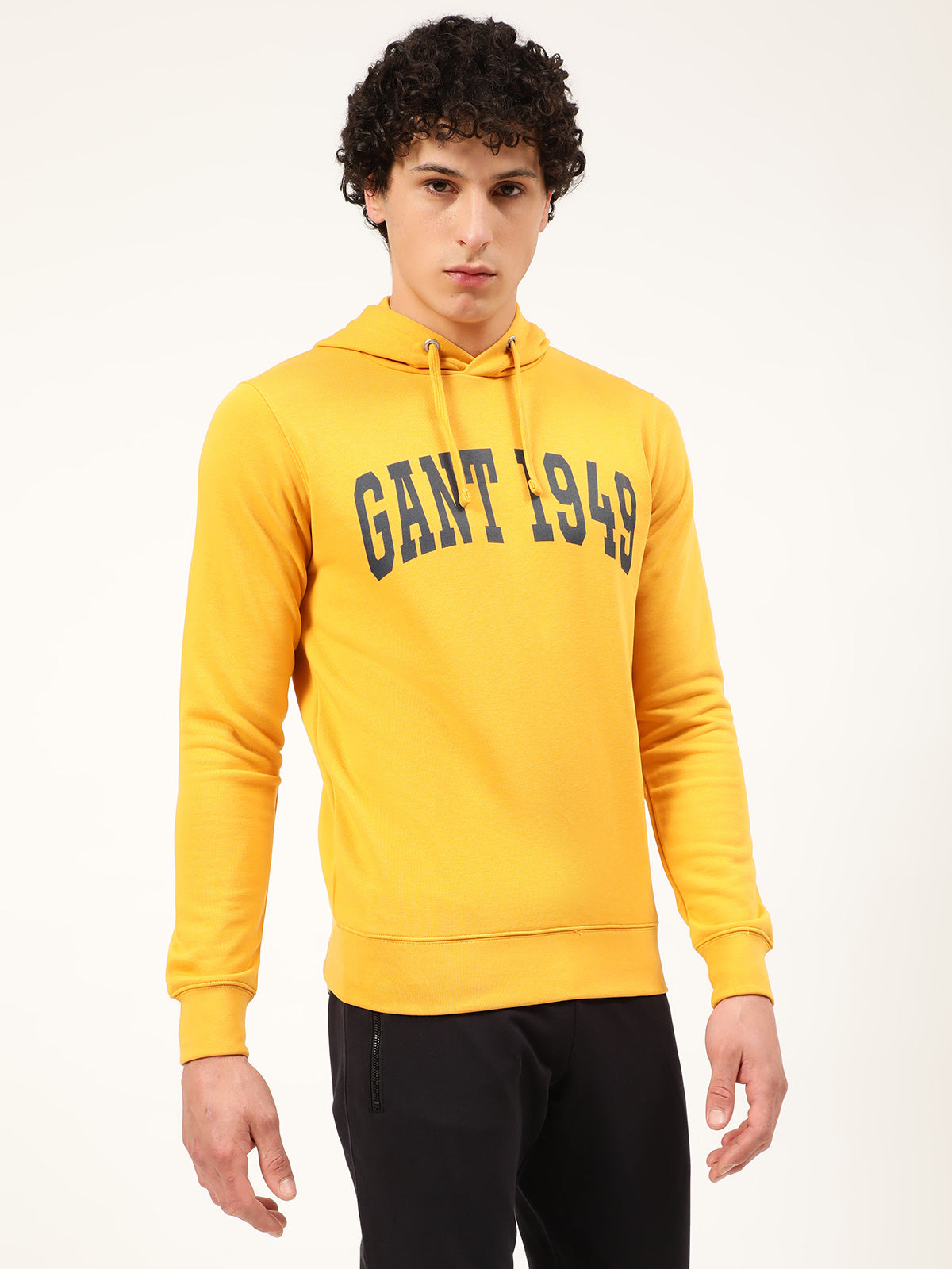 Gant Men Gold Solid Hooded Sweatshirt