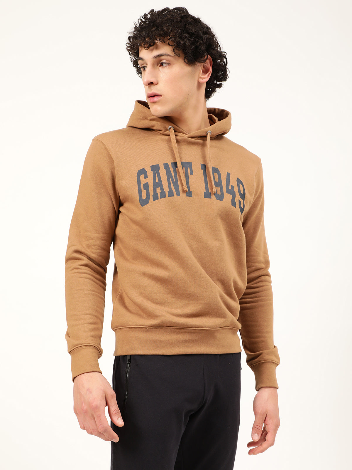 Gant Men Red Solid Hooded Sweatshirt