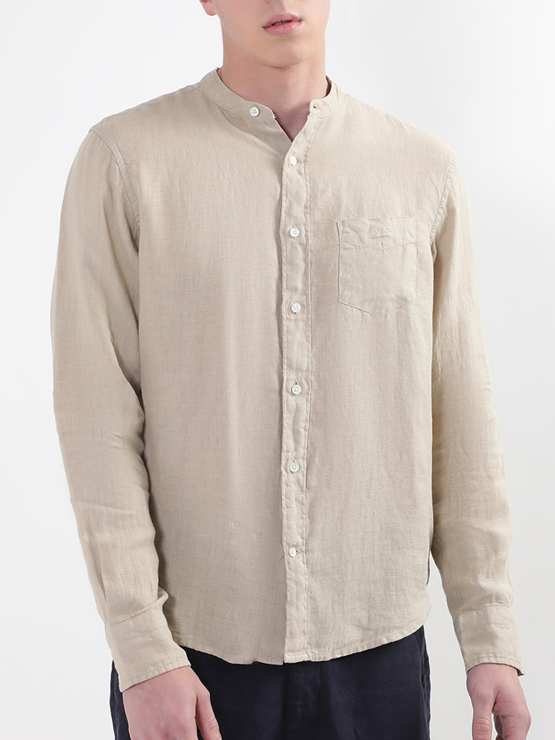 Gant Beige Untucked Garment Dyed Regular Fit Shirt