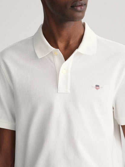 Gant White Fashion Regular Fit Polo T-Shirt