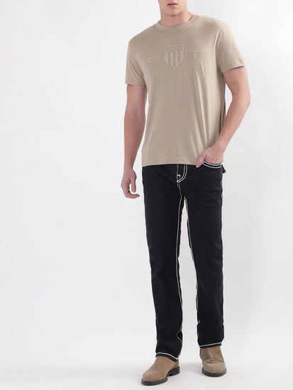 Gant Beige Tonal Archive Shield Logo Regular Fit T-Shirt