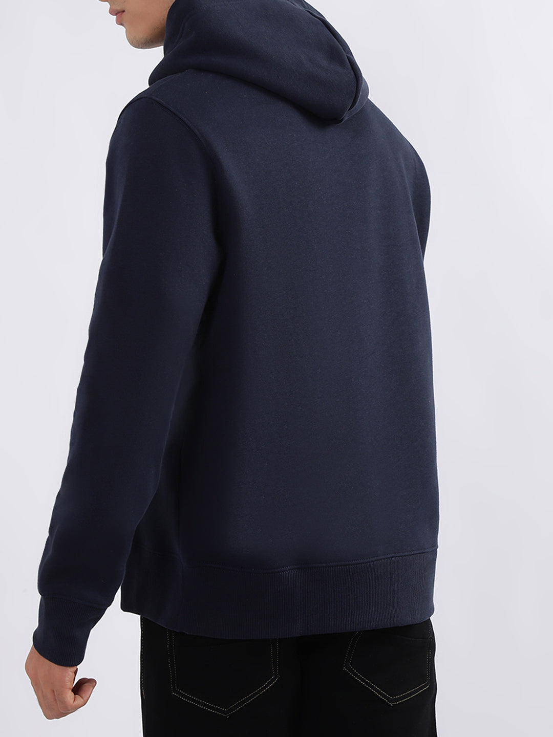 Gant Men Blue Printed Hooded Sweatshirt