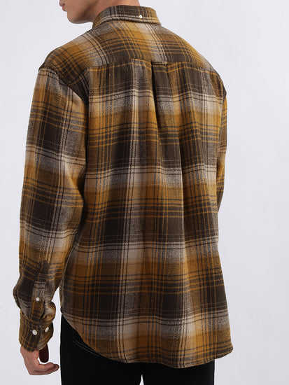 Gant Brown Checked Relaxed Fit Shirt