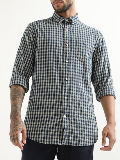 Gant Blue Checked Regular Fit Shirt