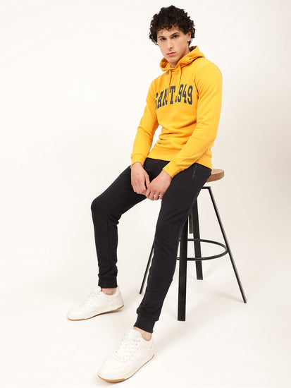 Gant Men Gold Solid Hooded Sweatshirt