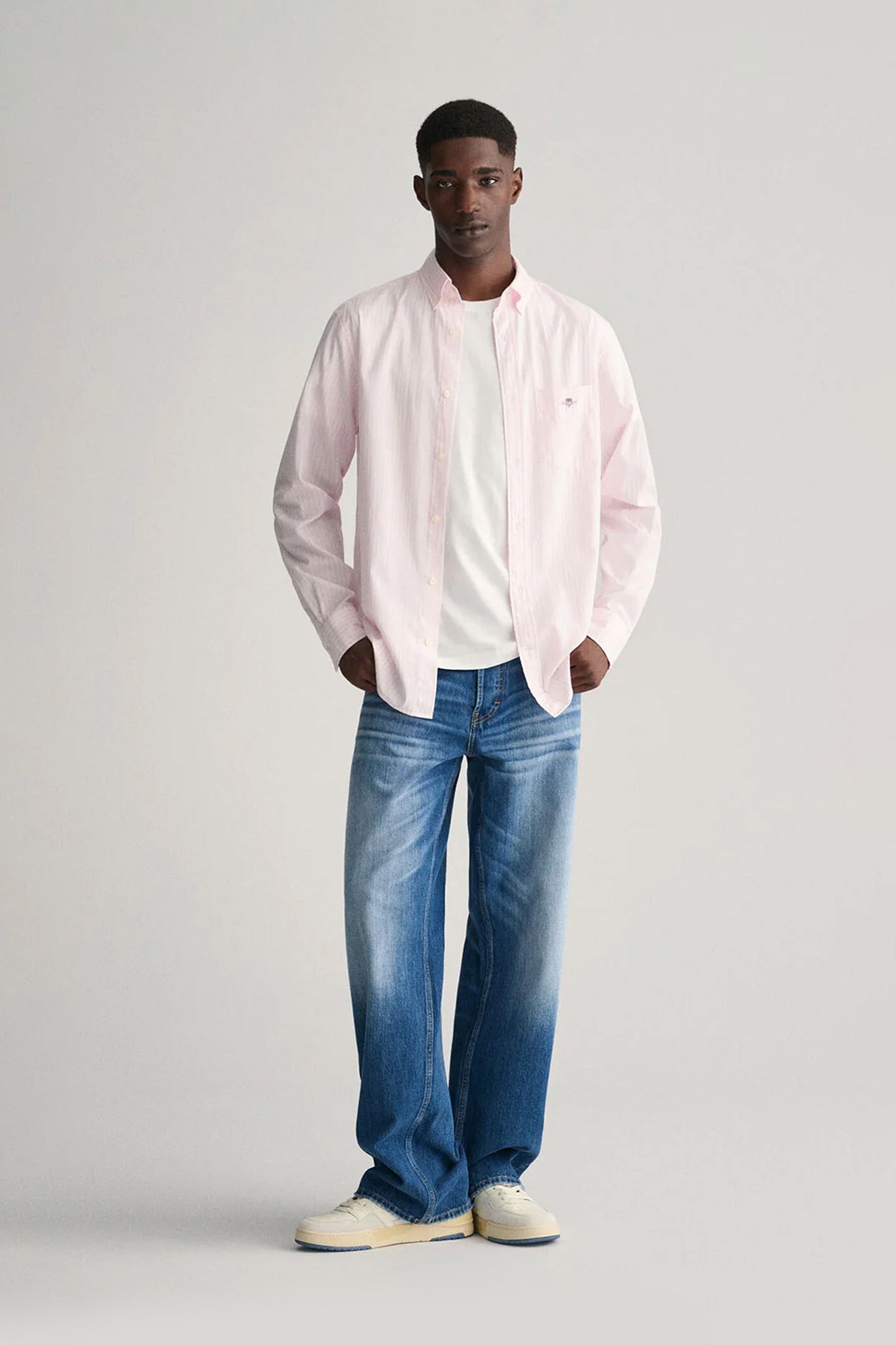 Gant Men Pink Striped Collar Shirt