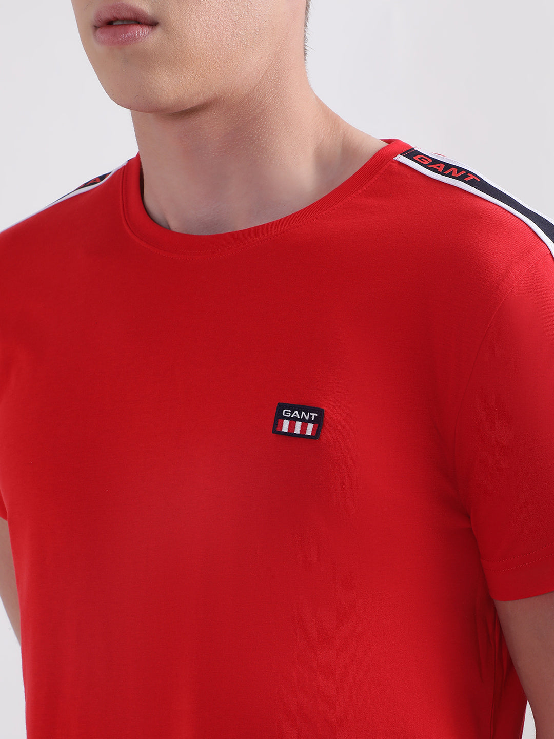 Gant Red Shoulder Tape Regular Fit T-Shirt