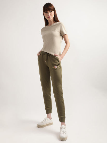 Gant Women Olive Green Regular Fit Joggers