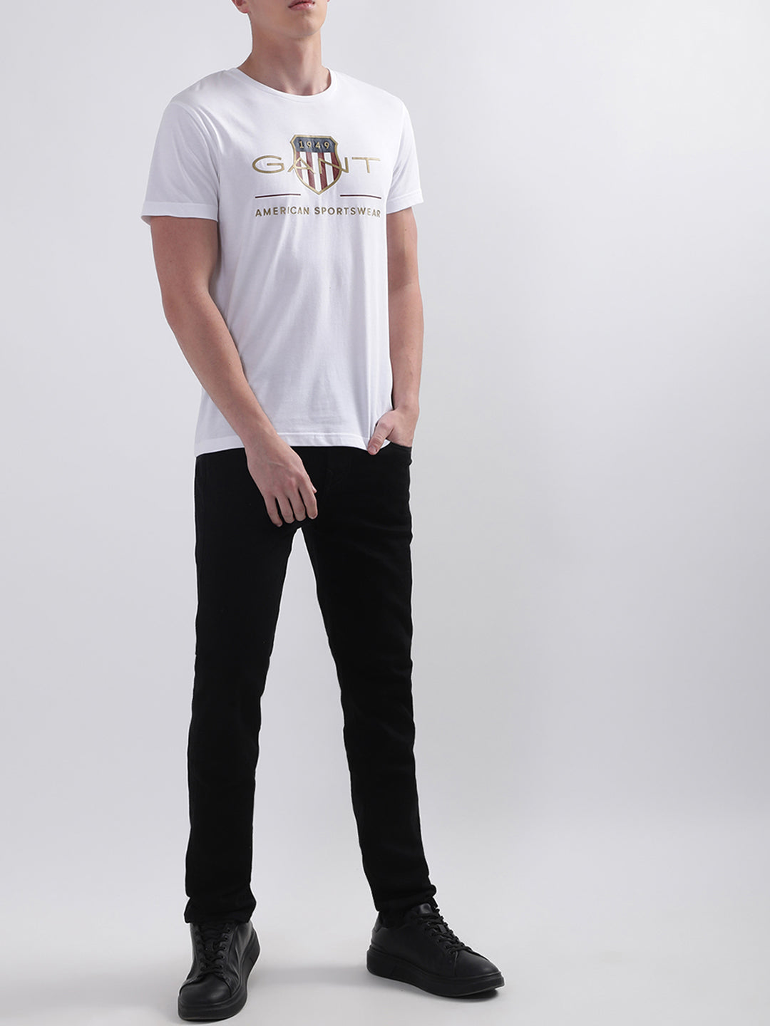 Gant White Archive Shield Logo Regular Fit T-Shirt