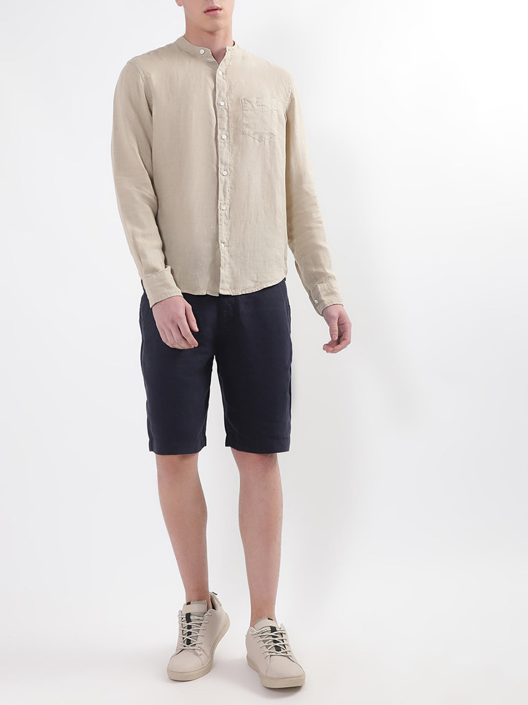 Gant Beige Untucked Garment Dyed Regular Fit Shirt