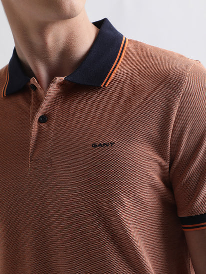 Gant Orange Oxford Regular Fit Pique Polo T-Shirt