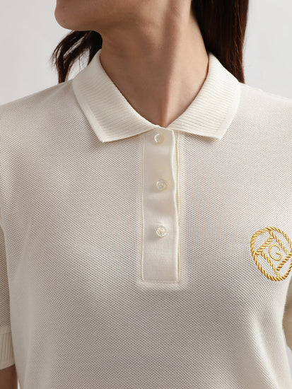 Gant Cream Preppy Relaxed Fit Polo T-Shirt