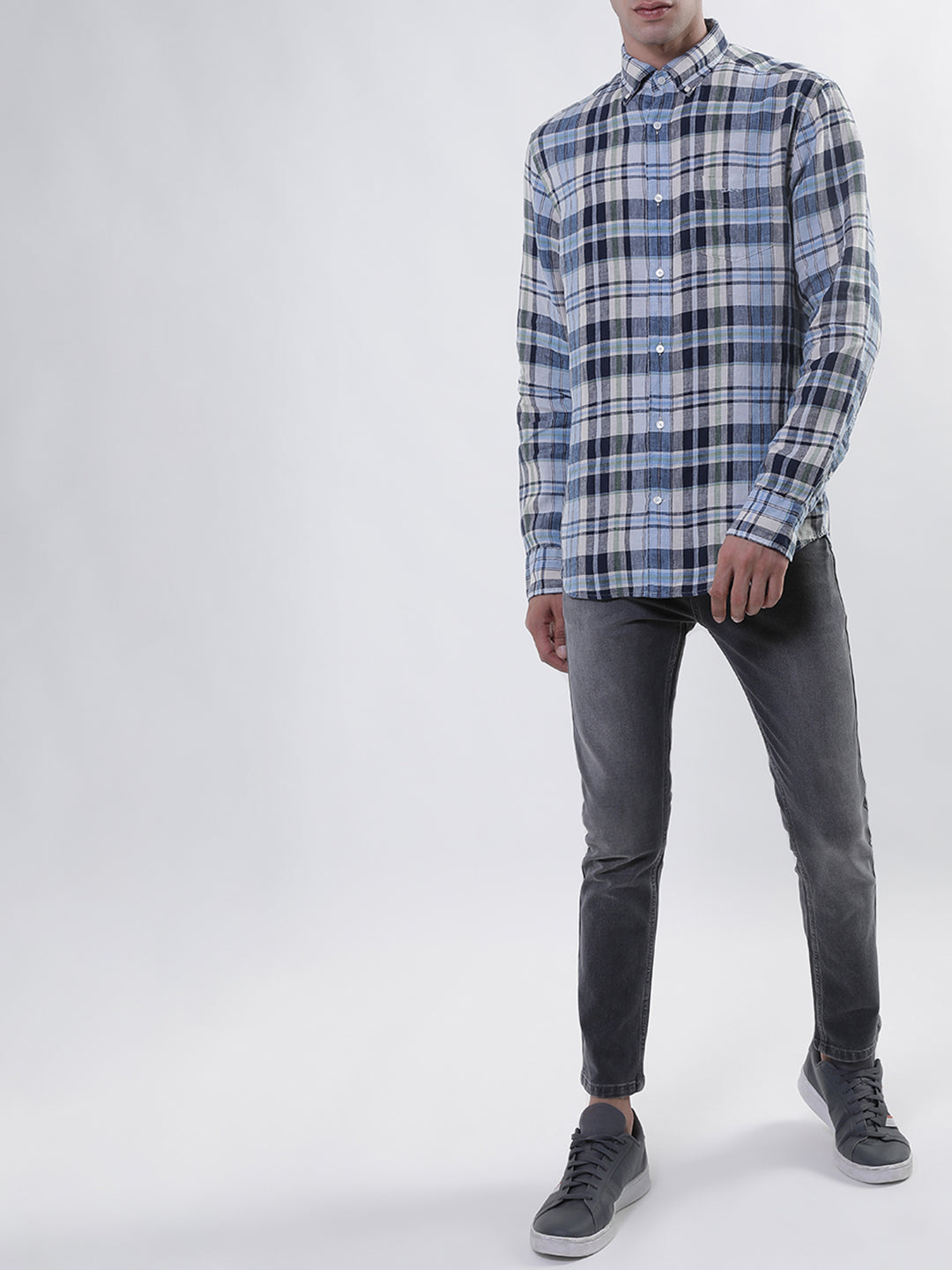 Gant Blue Checked Regular Fit Shirt