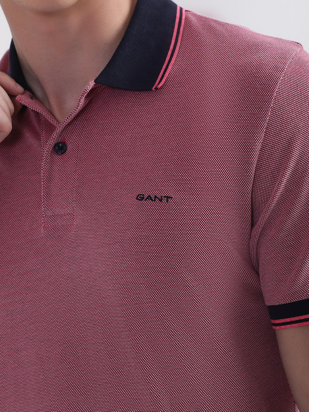 Gant Pink Oxford Regular Fit Pique Polo T-Shirt