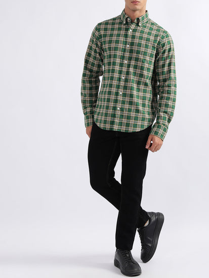 Gant Forest Green Checked Regular Fit Shirt