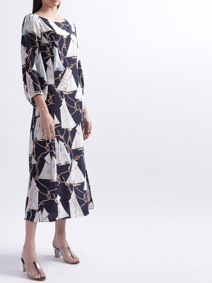 Gant Printed A-Line Midi Dress