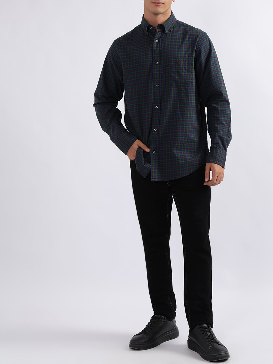 Gant Forest Green Checked Regular Fit Shirt