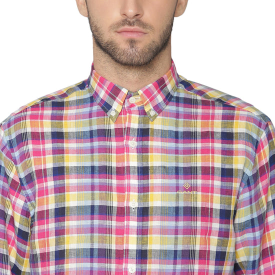 Gant Blue Checked Regular Fit Shirt