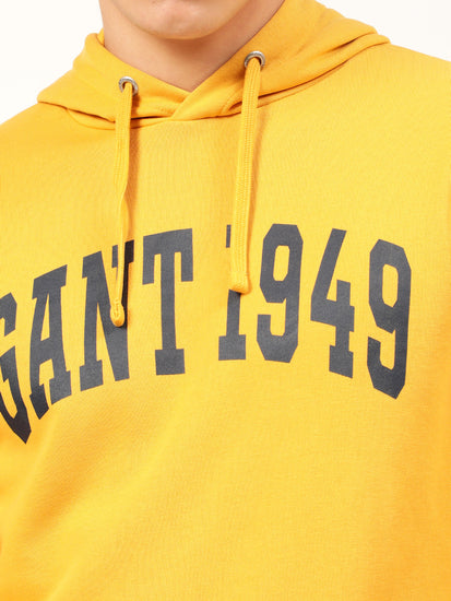 Gant Men Gold Solid Hooded Sweatshirt