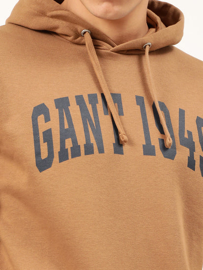 Gant Men Red Solid Hooded Sweatshirt