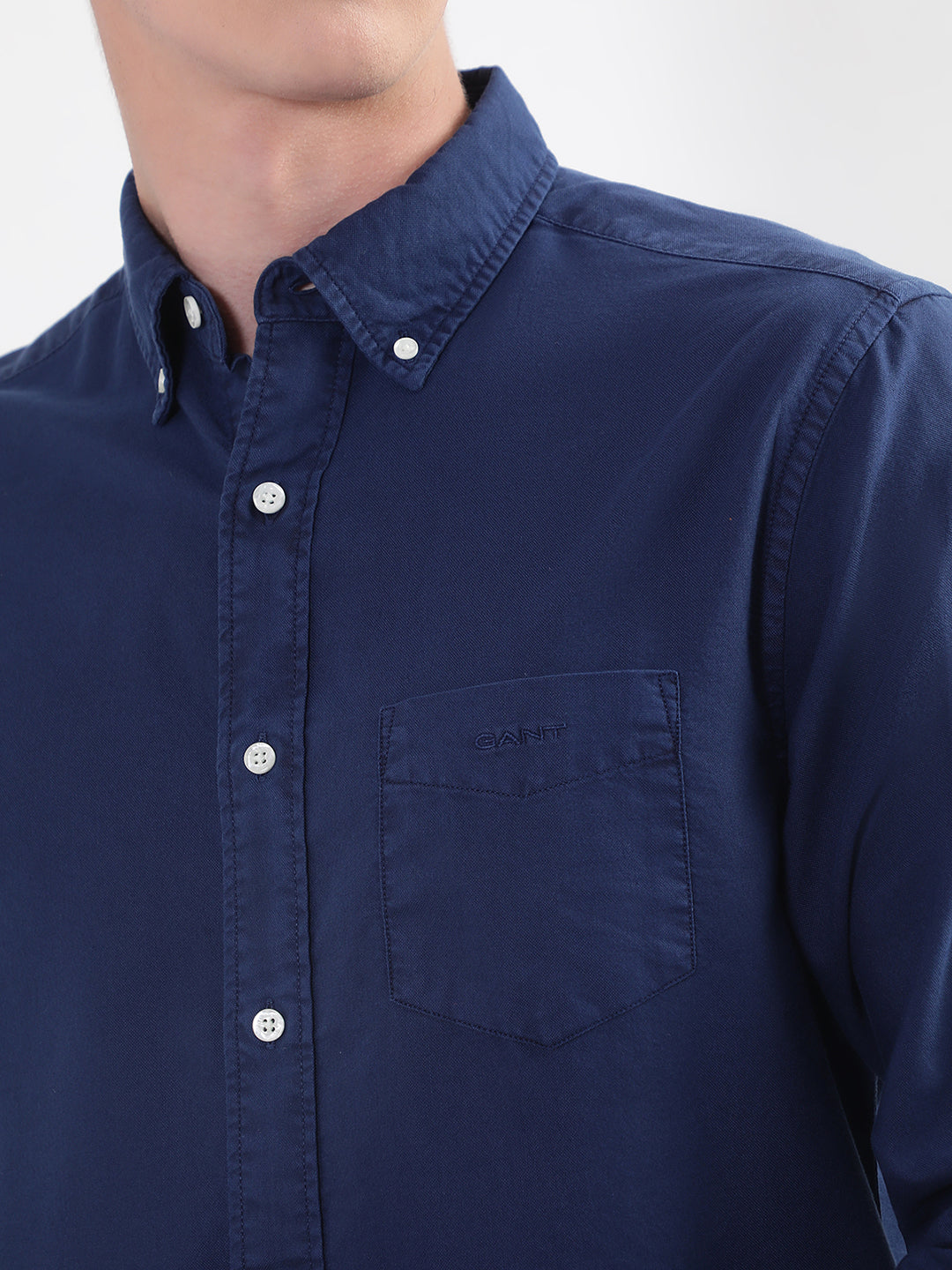 Gant Blue Untucked Oxford Sunfaded Regular Fit Shirt