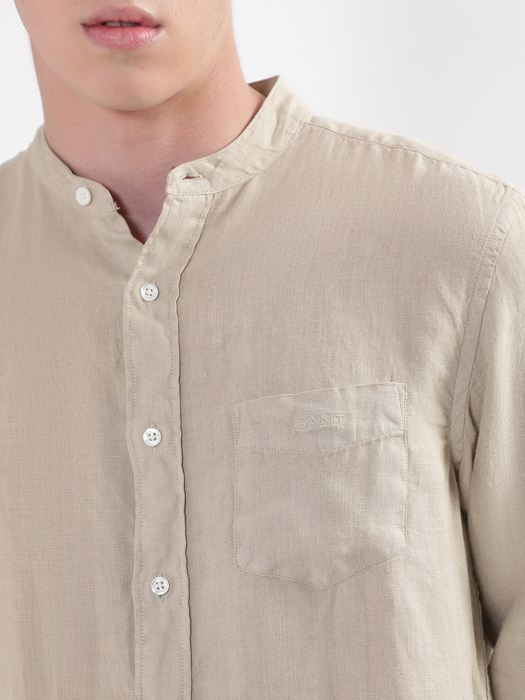 Gant Beige Untucked Garment Dyed Regular Fit Shirt