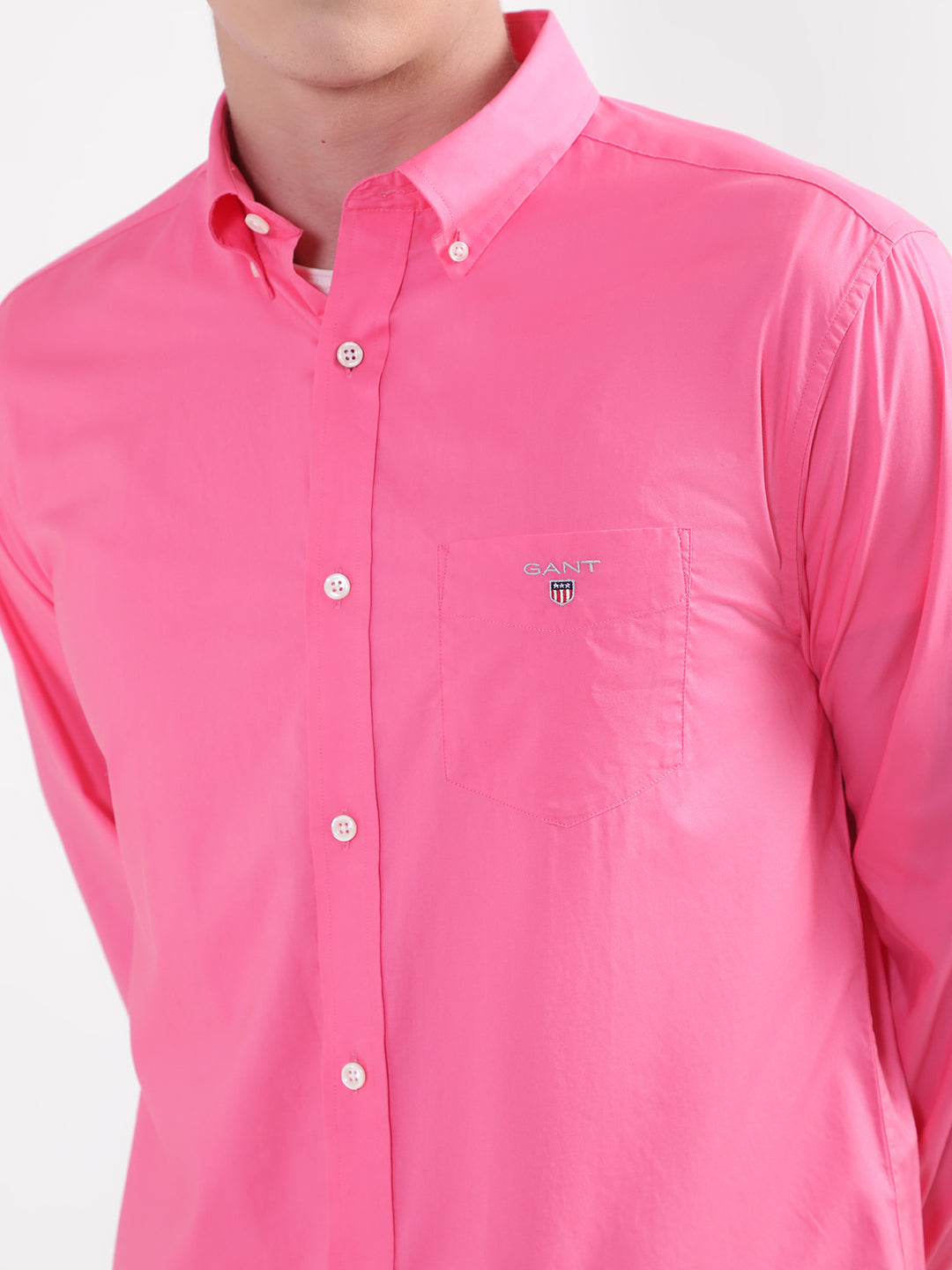 Gant Pink Broadcloth Regular Fit Shirt