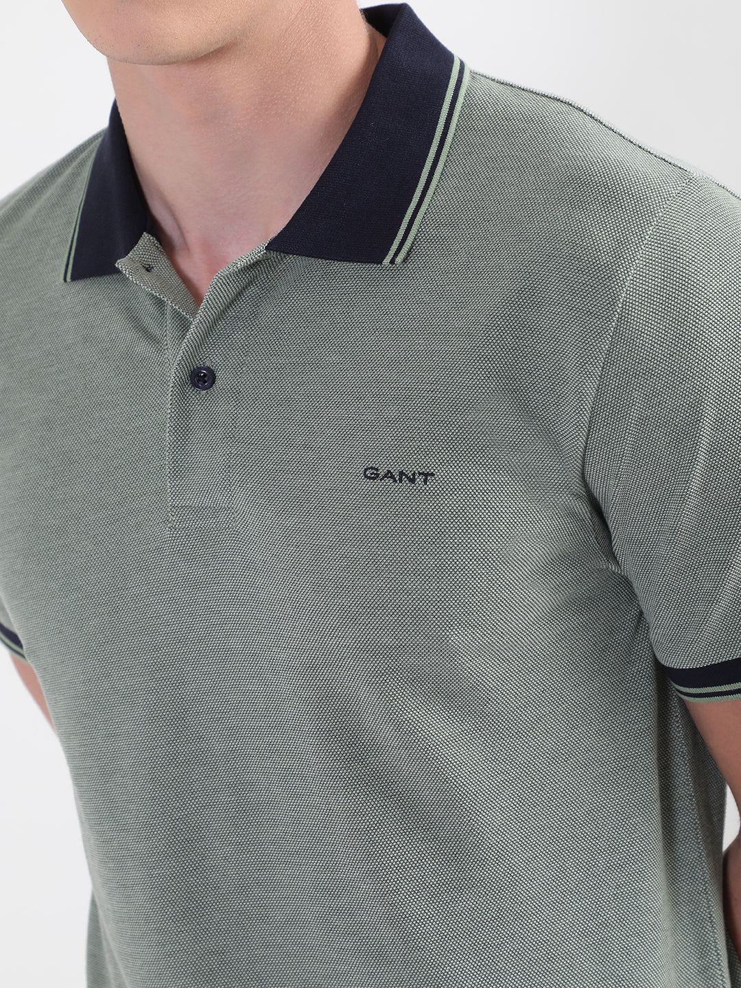 Gant Green Oxford Regular Fit Pique Polo T-Shirt