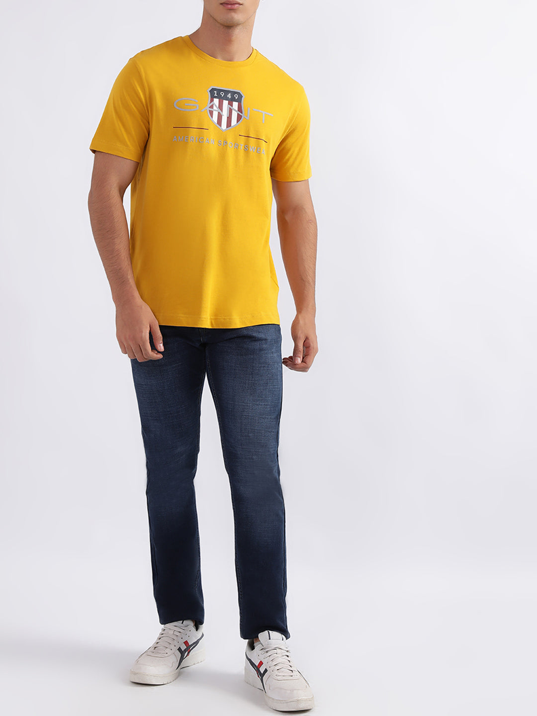 Gant Yellow Logo Regular Fit T-Shirt