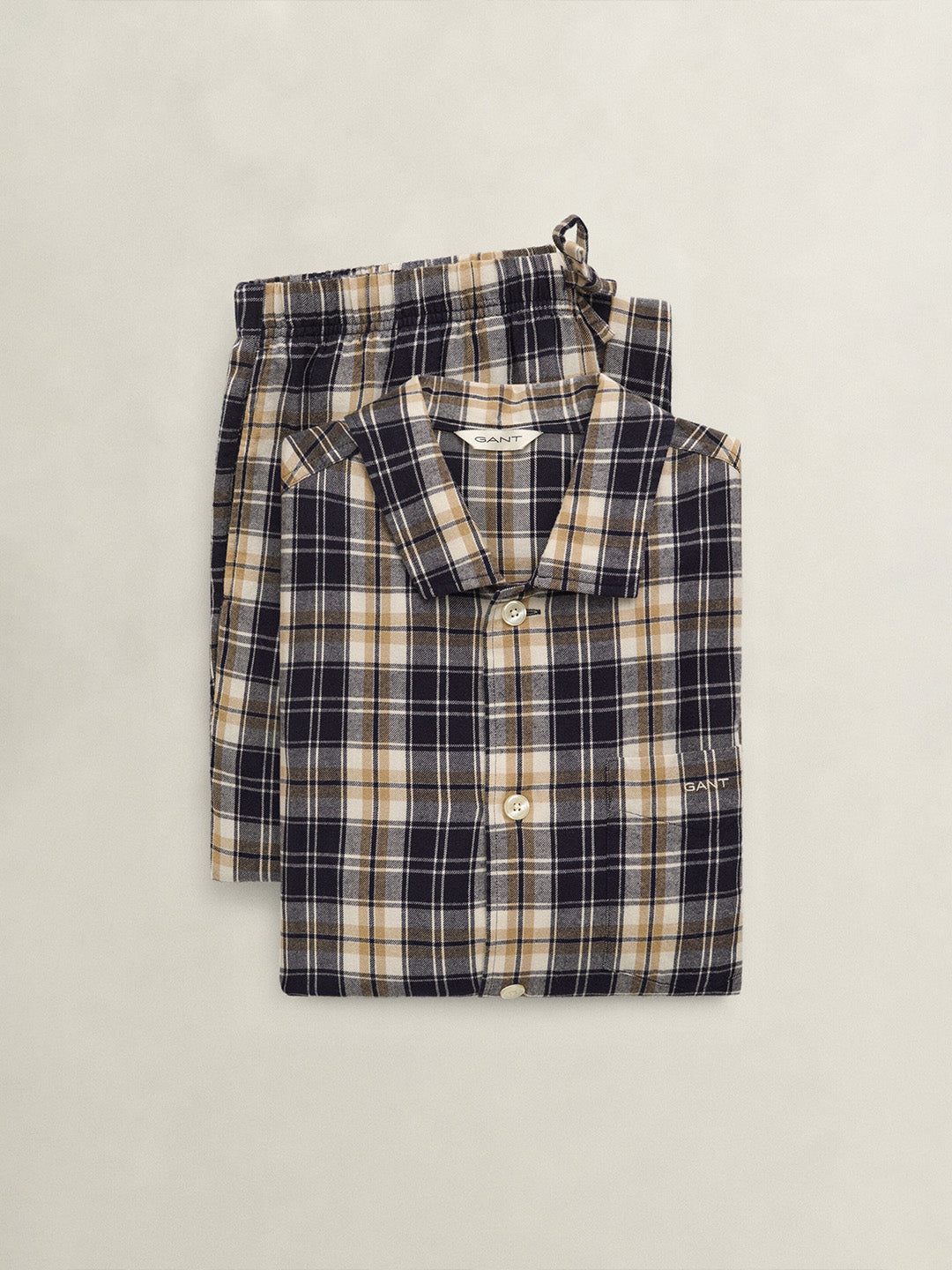 Gant Men Multicolour Checked Regular Fit Cotton Pyjama Set