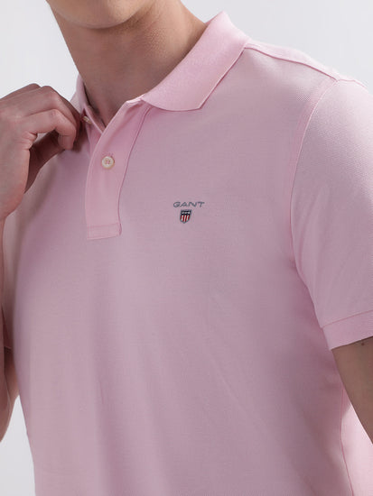 Gant Pink Original Rugger Regular Fit Pique Polo T-Shirt