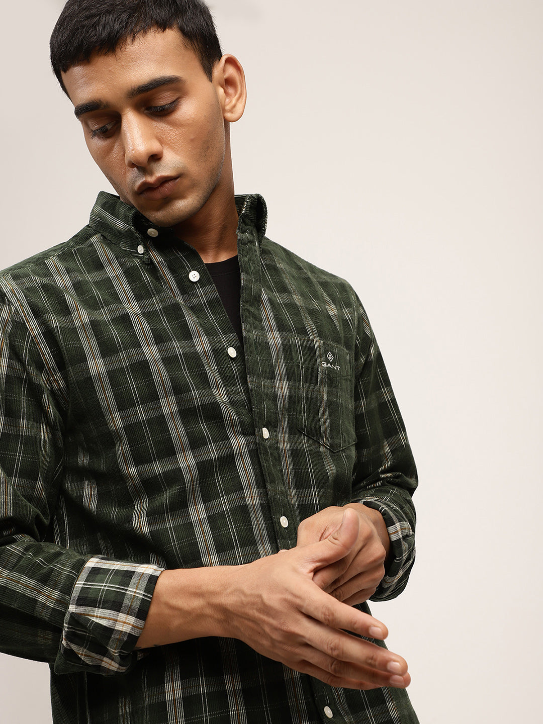 Gant Green Checked Regular Fit Shirt