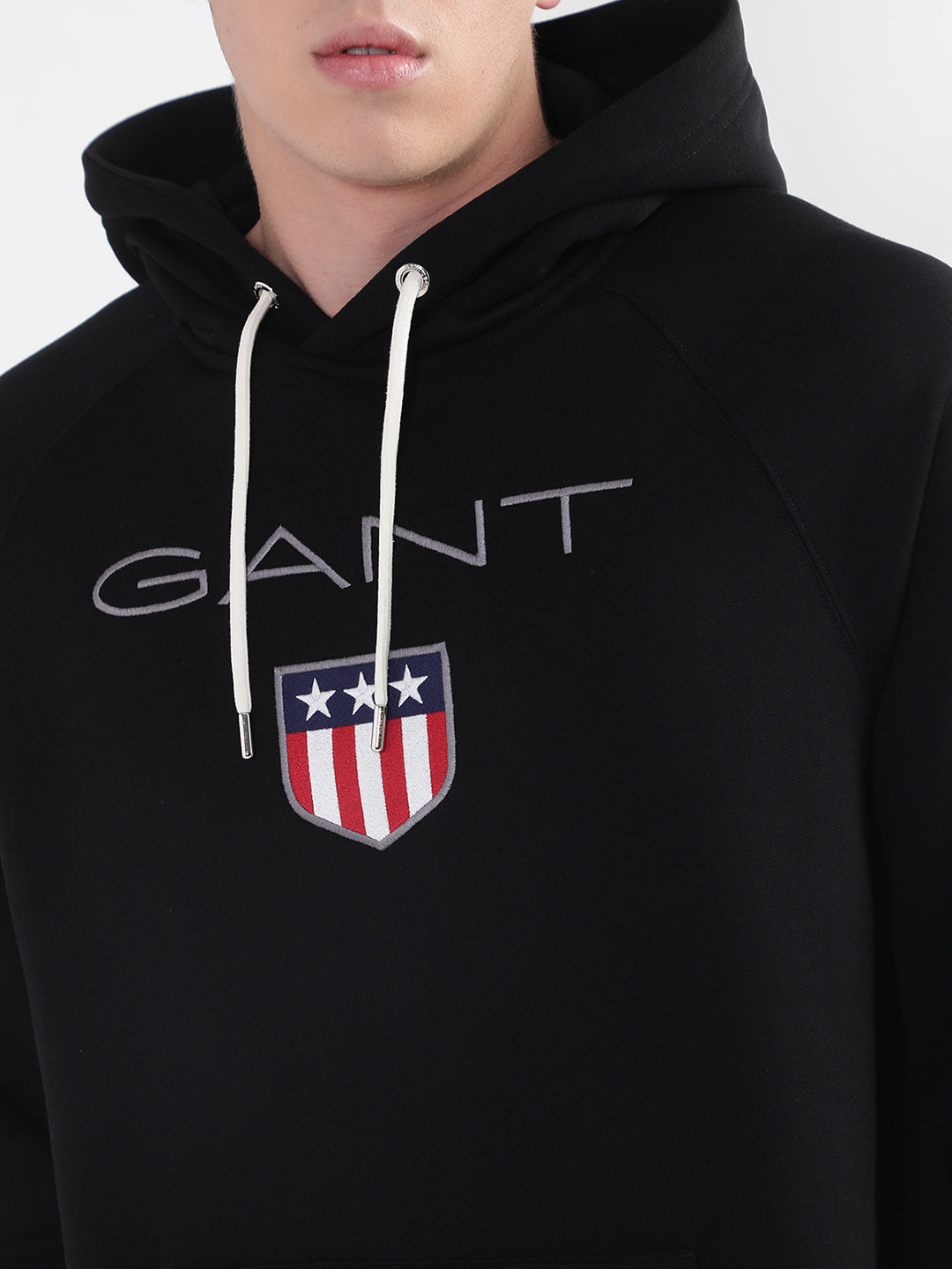 Gant Men Black Solid Hooded Sweatshirt