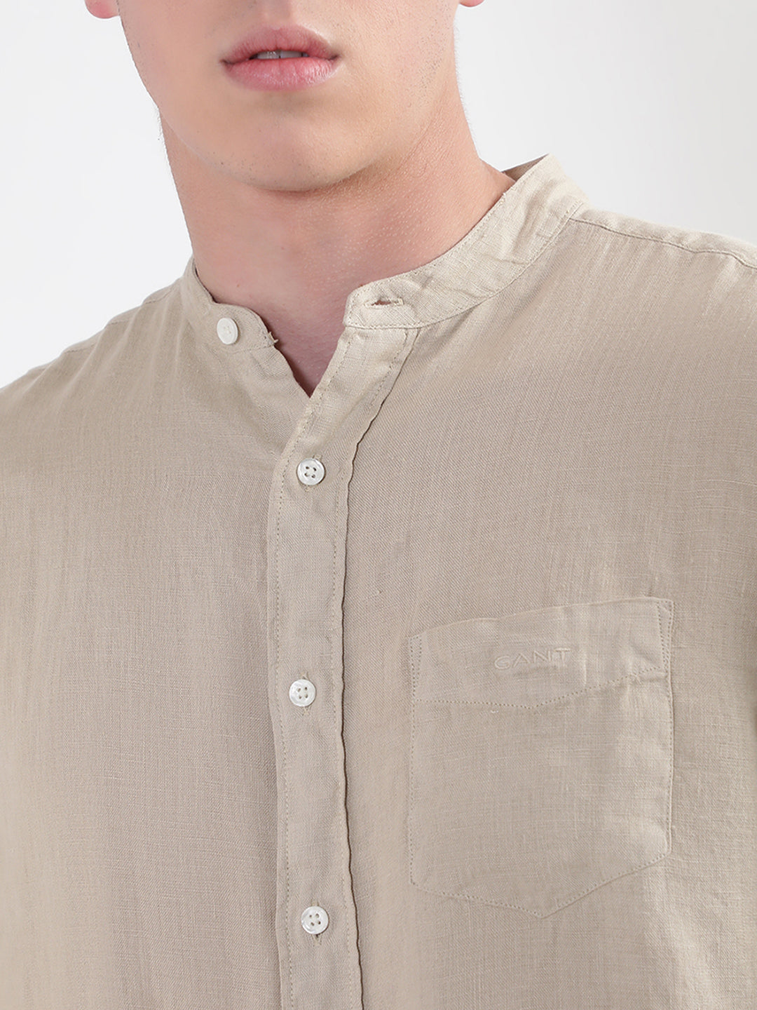 Gant Beige Untucked Garment Dyed Regular Fit Shirt