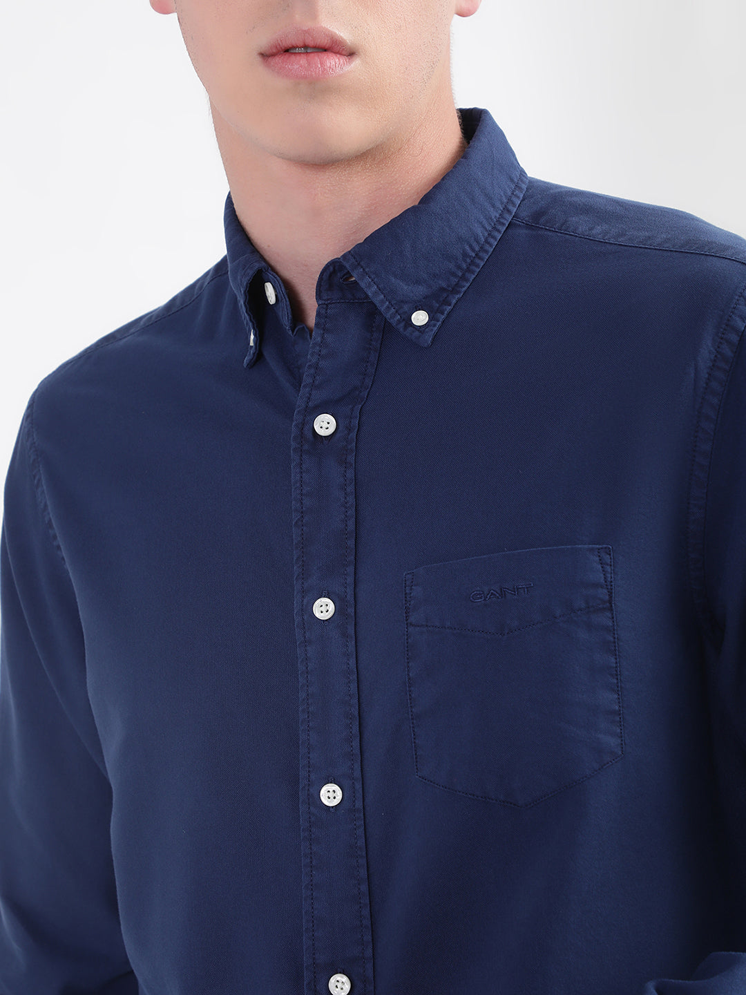 Gant Blue Untucked Oxford Sunfaded Regular Fit Shirt