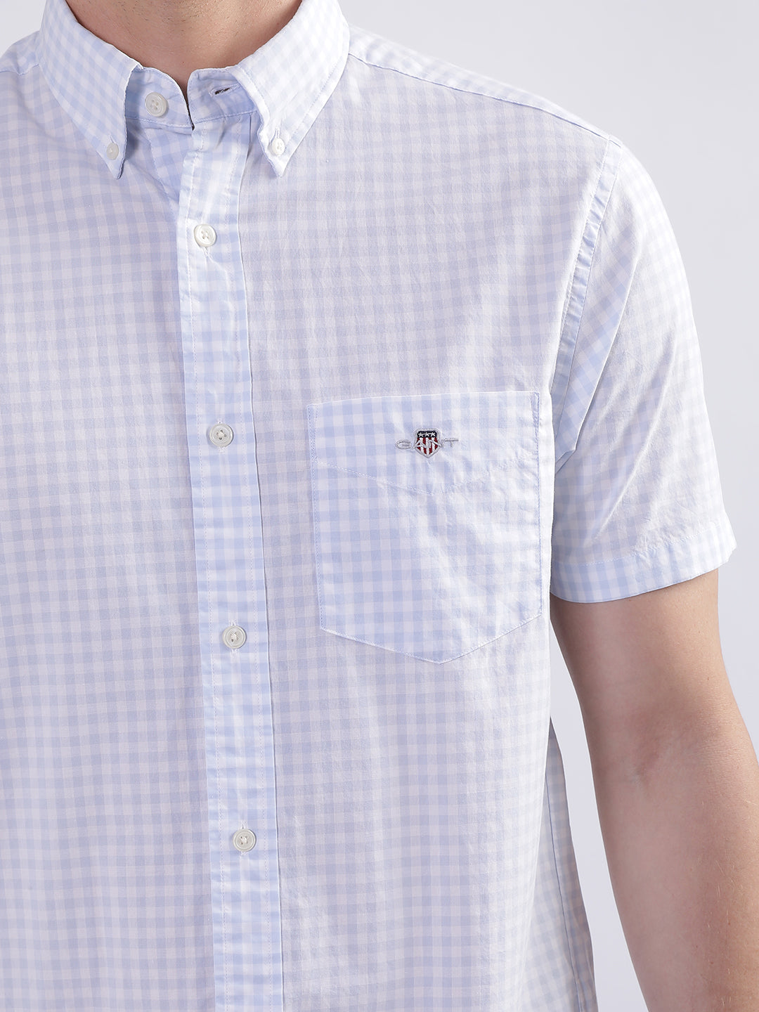 Gant Blue Fashion Checked Regular Fit Shirt