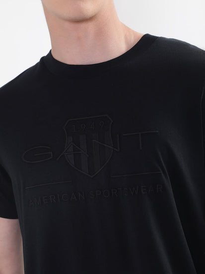 Gant Black Tonal Archive Shield Logo Regular Fit T-Shirt