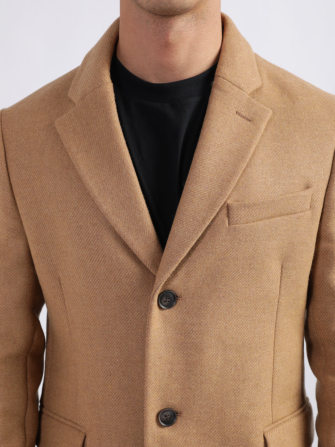 Gant Men Khaki Solid Collar Jacket