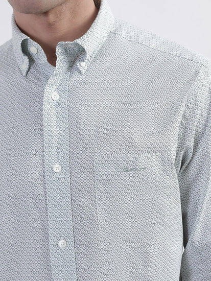 Gant Green Printed Regular Fit Shirt