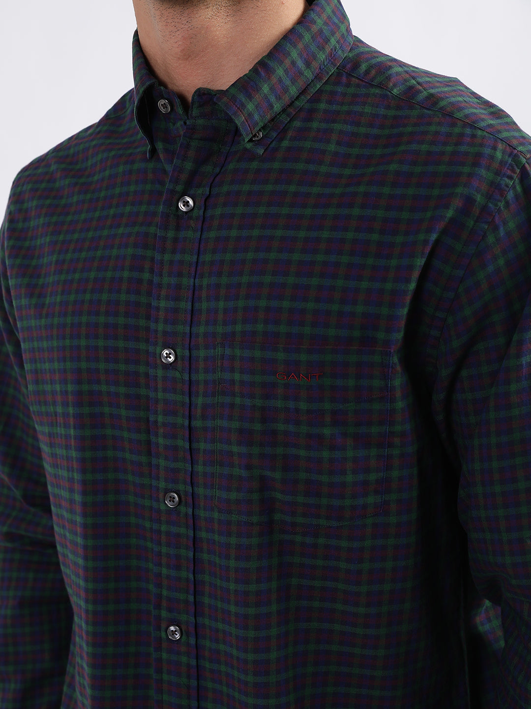 Gant Forest Green Checked Regular Fit Shirt