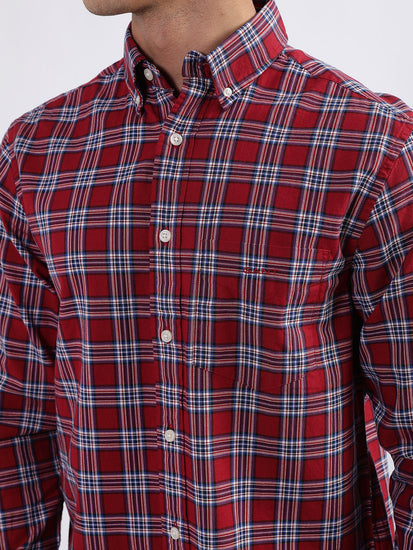 Gant Red Checked Regular Fit Shirt