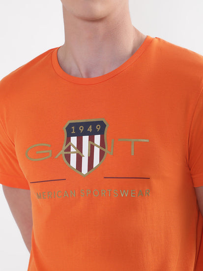 Gant Orange Archive Shield Logo Regular Fit T-Shirt