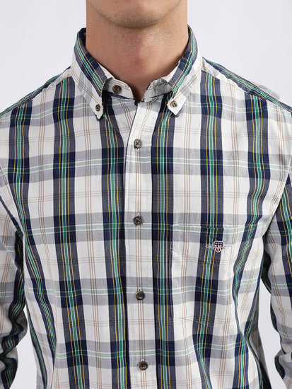 Gant Eggshell Checked Regular Fit Shirt