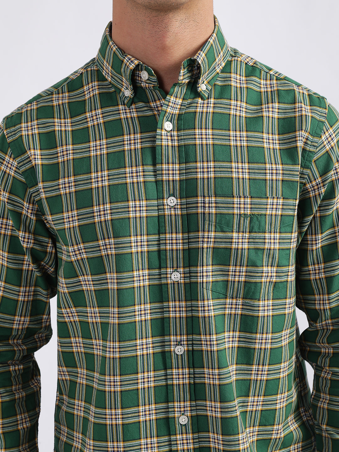 Gant Forest Green Checked Regular Fit Shirt