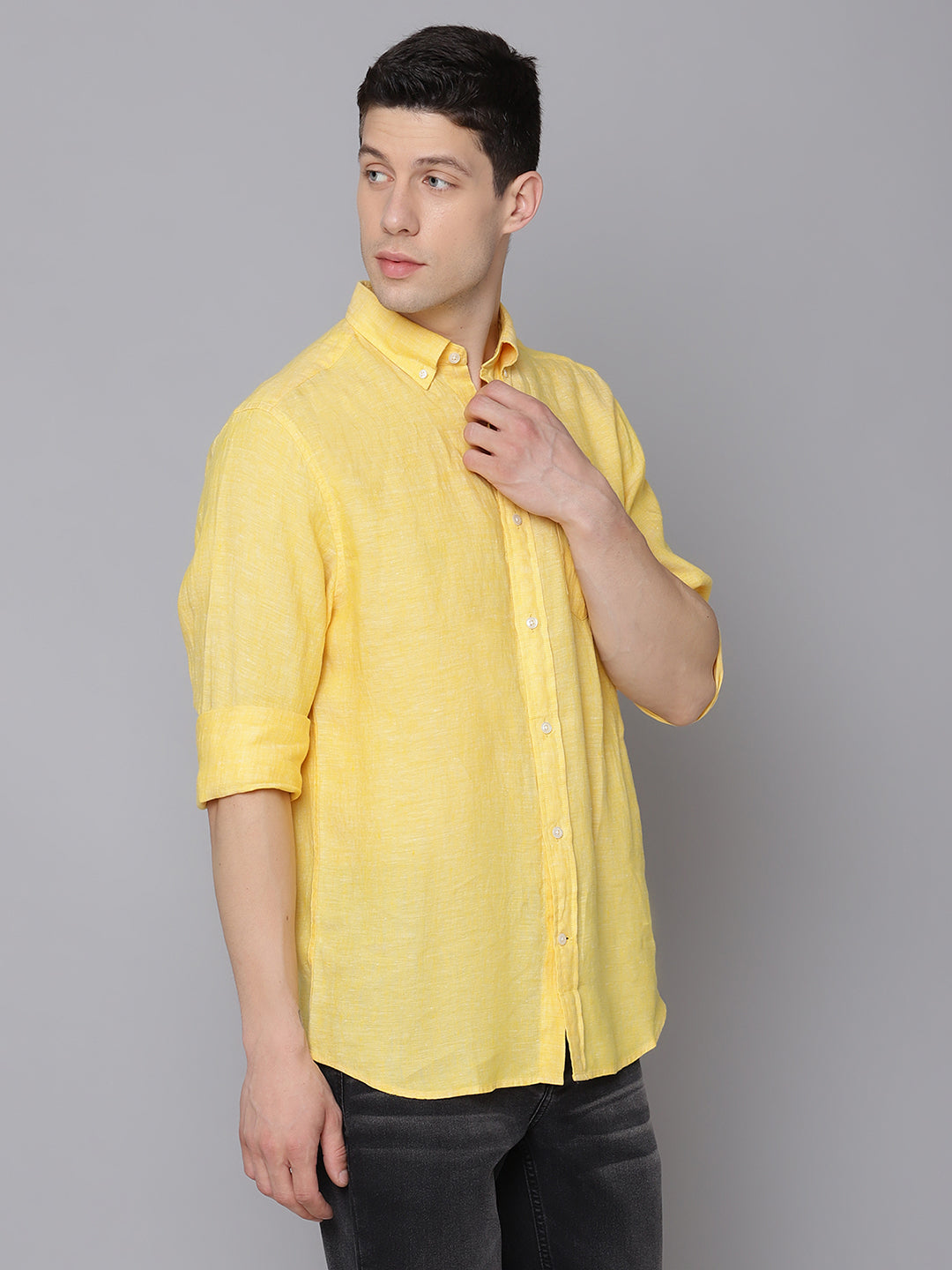 Gant Men Yellow Solid Collar Shirt