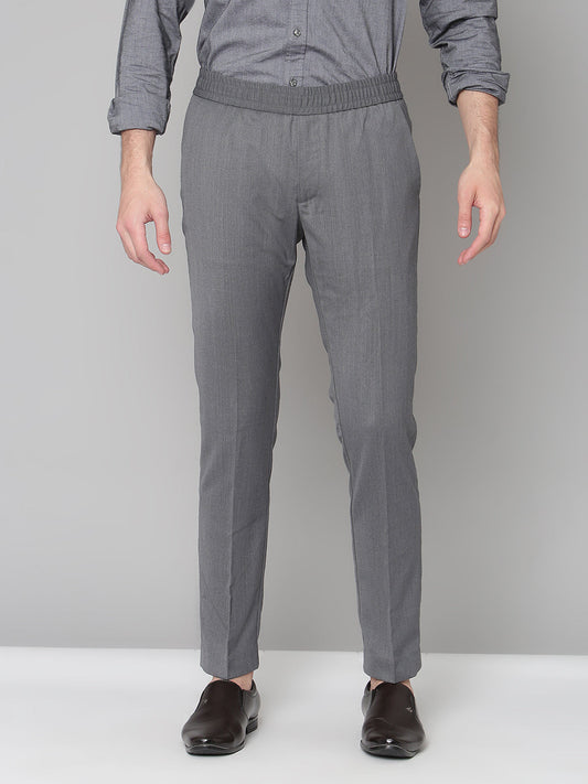 Gant Men Grey Solid Slim Fit Trouser
